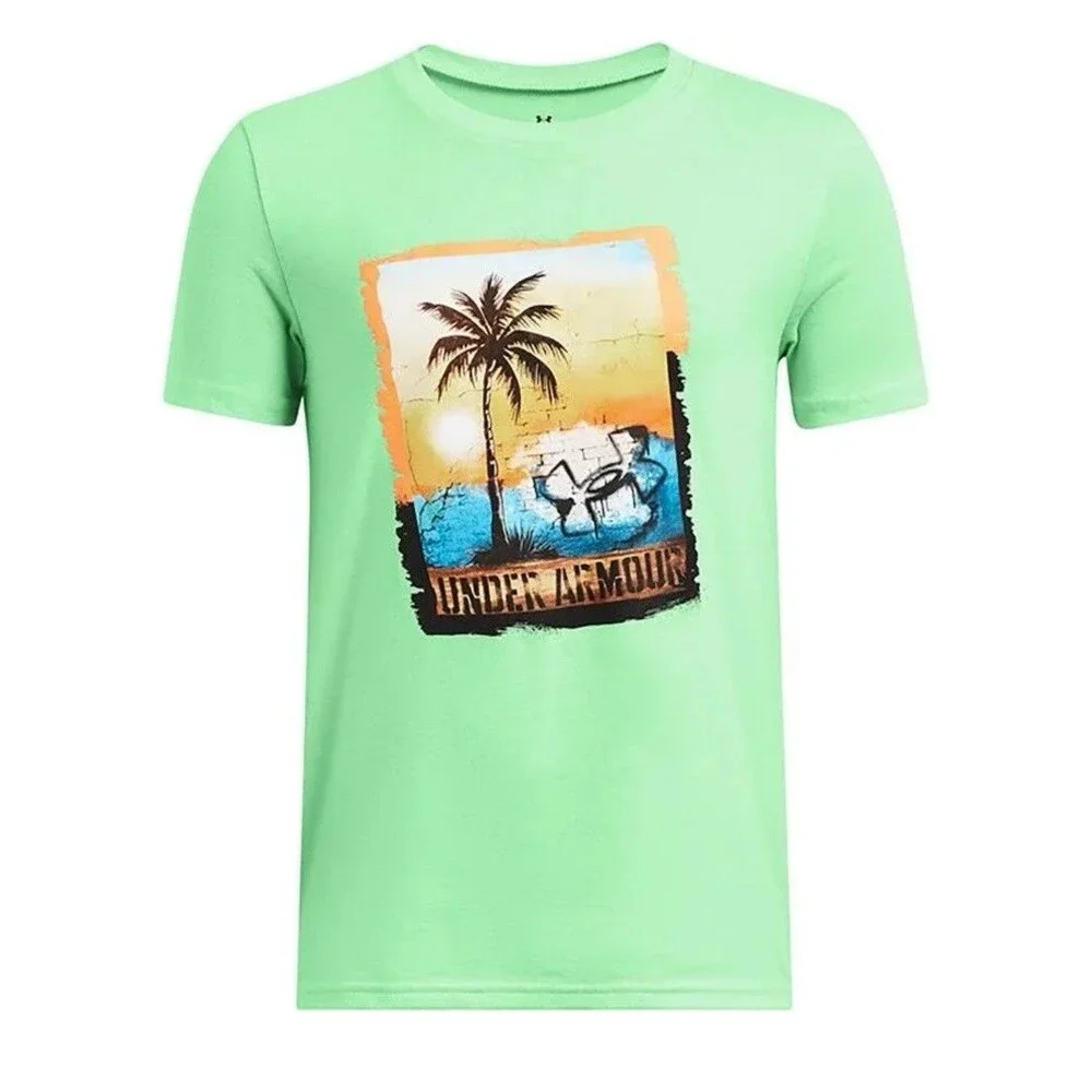 Under Armour Boys ‎ - in the Shade Short Sleeve T-Shirt Green Size YLG Large